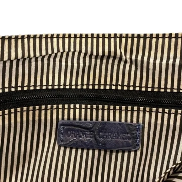 Leather Envelope Bag Croc Detail Leather Crossbody Laptop Bag By Orange Caramel - Picture 7 of 8